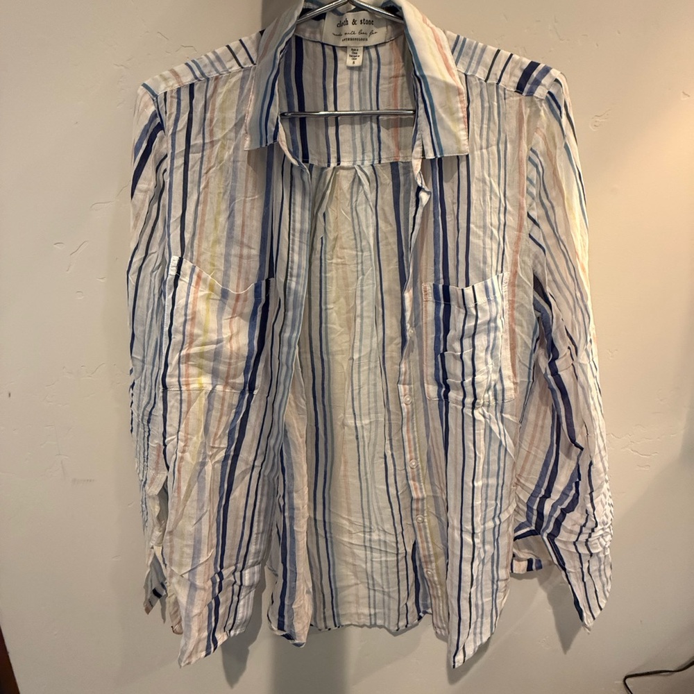 Women’s Striped Blue and White Shirt